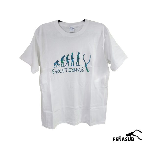 Polera Evoluntionsub blanca holográfica