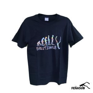 Polera Evolutionsub negra holográfica