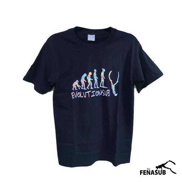 Polera Evolutionsub negra holográfica