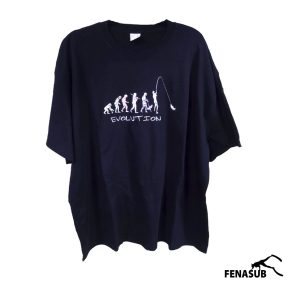Polera Evolution Pescador negra holográfica